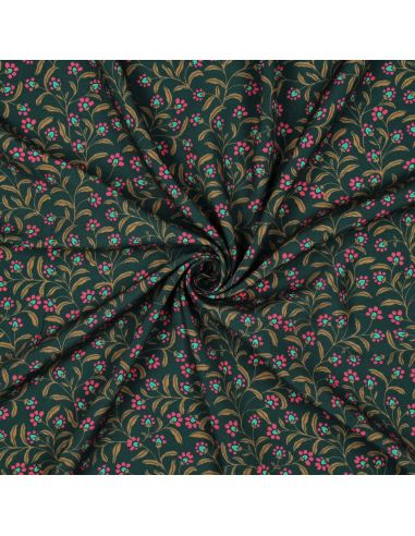 Tissu viscose - Ornements vert