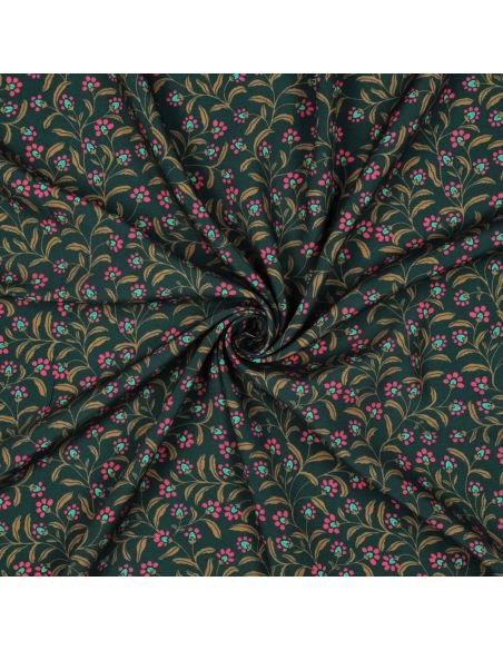 Tissu viscose - Ornements vert