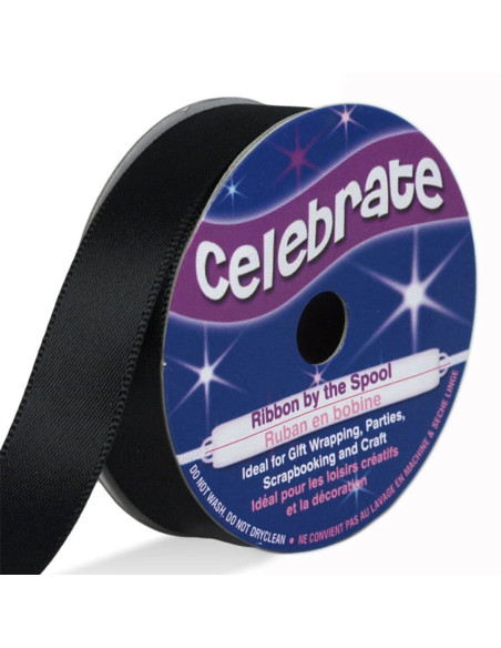 Satinband Celebrate schwarz - 13 mm x 6 Meter