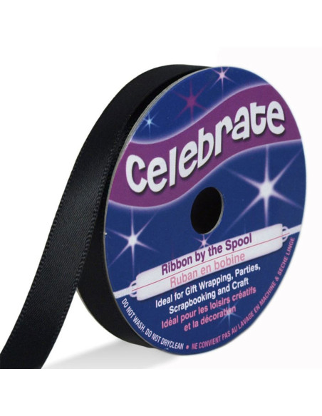 Satinband Celebrate schwarz - 9 mm x 6 Meter
