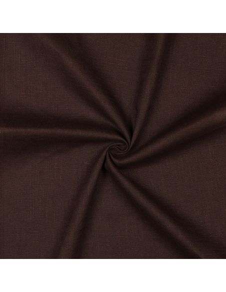 Tissu lin coton lavé - Chocolat