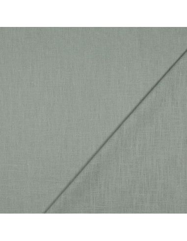 Tissu lin coton lavé - Vert de gris