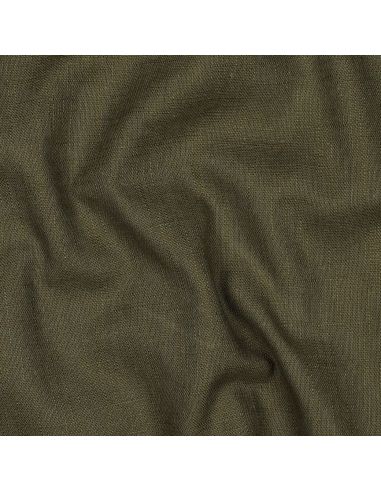 Tissu lin coton lavé - Kaki