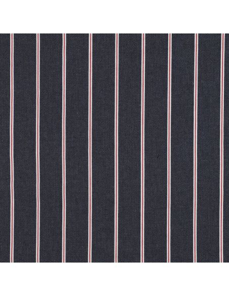 Tissu Denim léger à rayures larges - Bleu denim