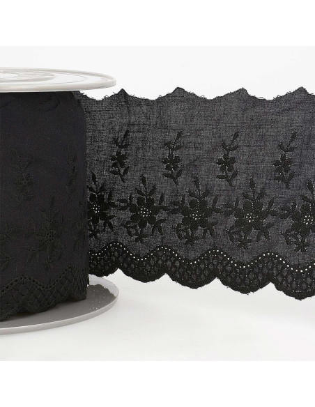 Englische Stickerei Clémence 85 mm - Schwarz