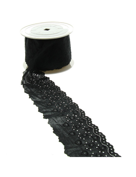 Englische Stickerei Lise 76 mm - Schwarz