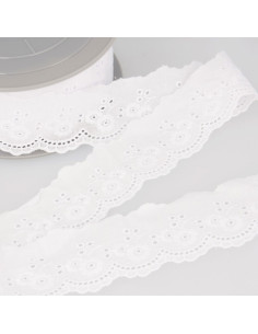 Englische Stickerei Anaïs 45 mm - Weiß