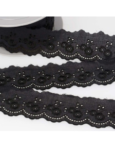 Englische Stickerei Anaïs 45 mm - Schwarz
