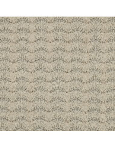Tissu maille jacquard ajourée lurex - Écru