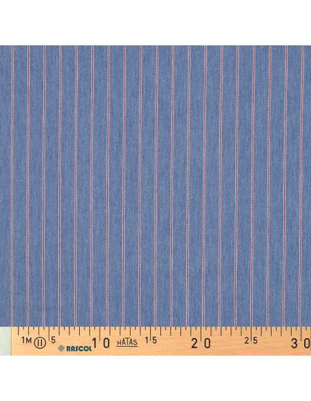 Tissu Denim léger à rayures fines - Bleu clair