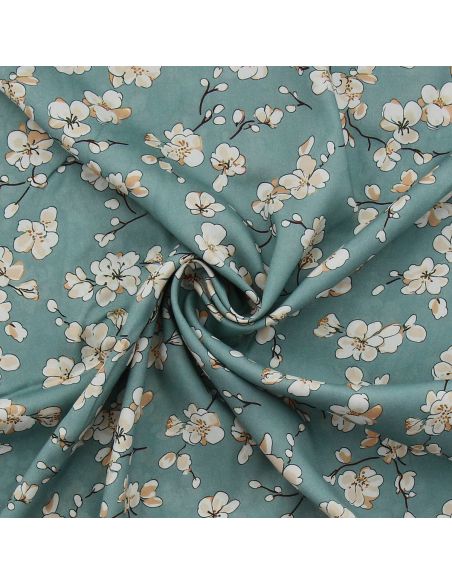 Tissu viscose Sakura - Vert de gris