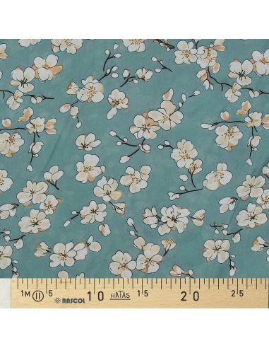 Tissu viscose Sakura - Vert de gris