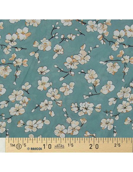 Tissu viscose Sakura - Vert de gris