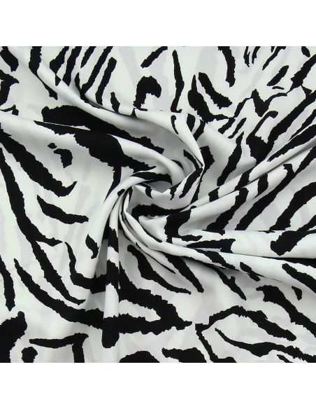Tissu viscose Zèbre - Blanc