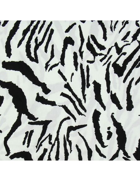 Tissu viscose Zèbre - Blanc