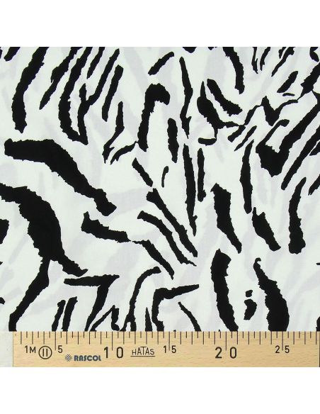 Tissu viscose Zèbre - Blanc