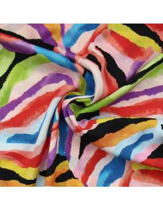 Tissu viscose Abstrait - Violet et noir