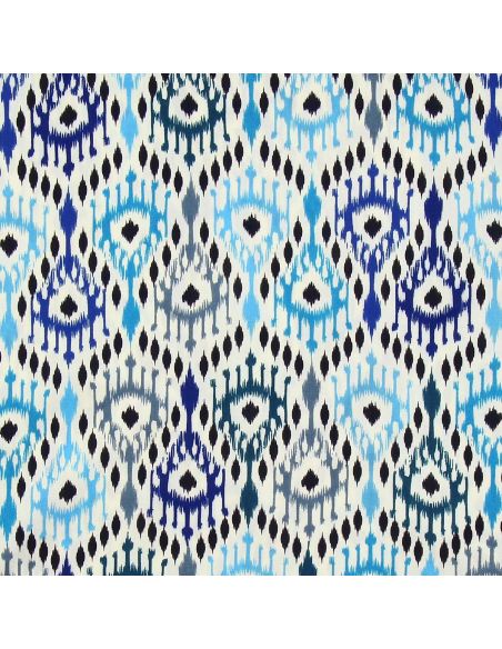 Tissu viscose Paon - Bleu