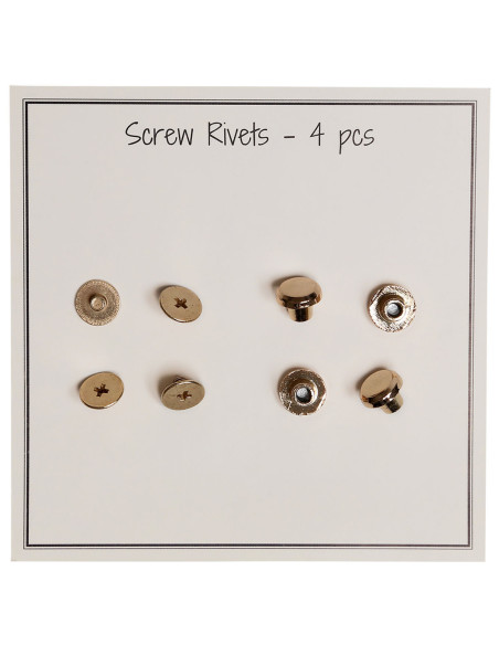 Satz von 4 Schraubnieten aus Metall 8,2 x 6 mm - Gold