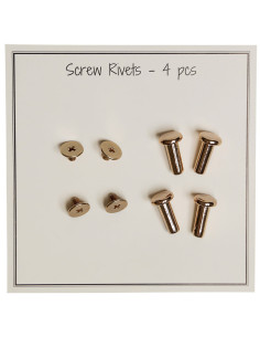 Satz von 4 Schraubnieten aus Metall 8,2 x 14 mm - Gold