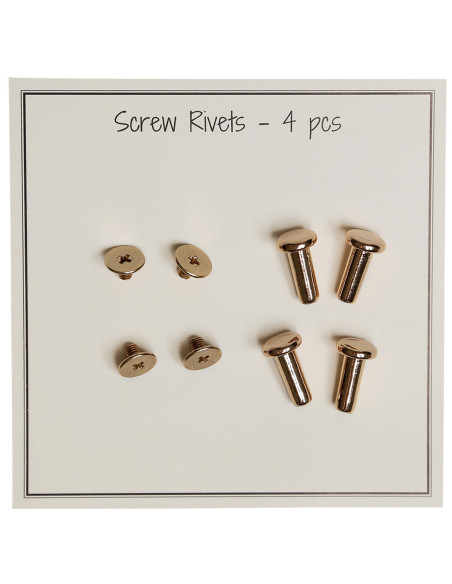 Satz von 4 Schraubnieten aus Metall 8,2 x 14 mm - Gold
