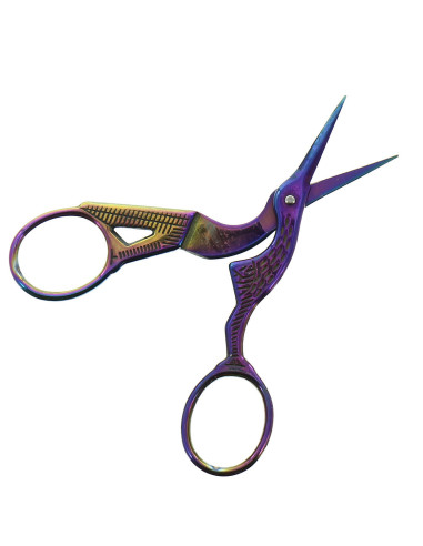 Regenbogen-Storch-Stickschere 9 cm