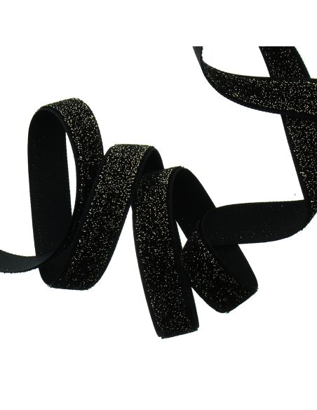 Ruban velours lurex - Noir