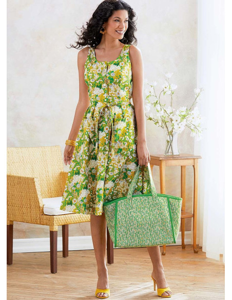 Kleidmuster, Gürtel und Handtasche - Butterick 6674