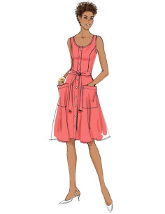 Kleidmuster, Gürtel und Handtasche - Butterick 6674 2