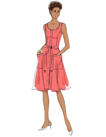 Kleidmuster, Gürtel und Handtasche - Butterick 6674