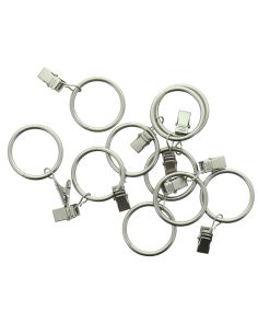 Lot de 10 anneaux 35 mm à pinces crocodile - Argent mat