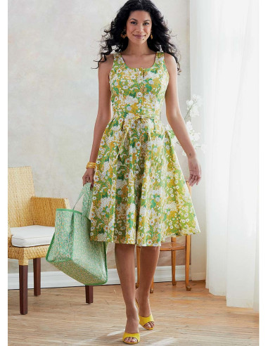 Kleidmuster, Gürtel und Handtasche - Butterick 6674