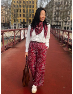Tissu bandana viscose flammé Scarlett - My Dress Made 2