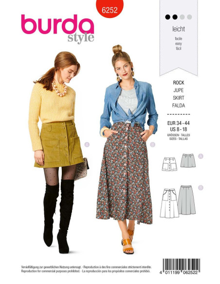 Ausgestellter Rockschnitt - Burda 6252