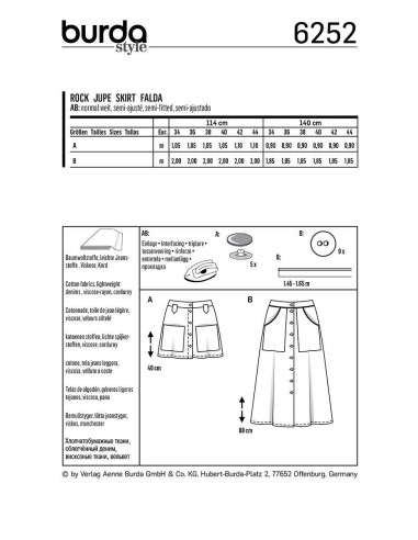 Ausgestellter Rockschnitt - Burda 6252
