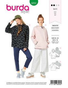Sweatshirt-Schnittmuster - Burda 6253