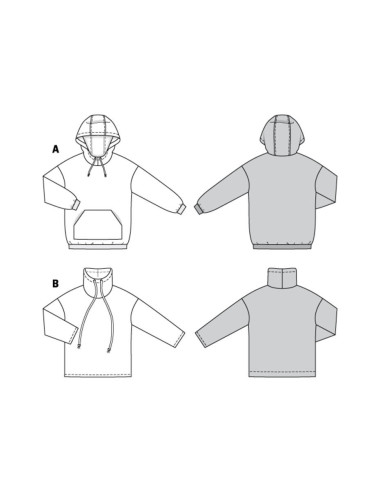 Sweatshirt-Schnittmuster - Burda 6253
