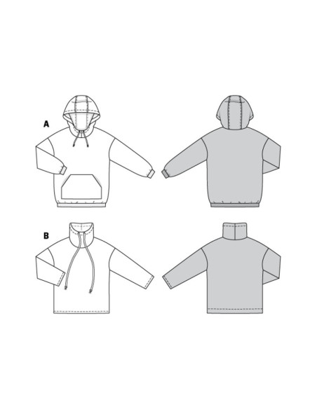 Sweatshirt-Schnittmuster - Burda 6253