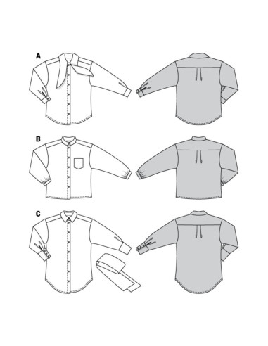Blusen- und Hemdenschnittmuster - Burda 6263