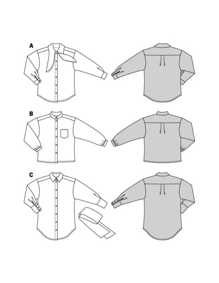 Blusen- und Hemdenschnittmuster - Burda 6263