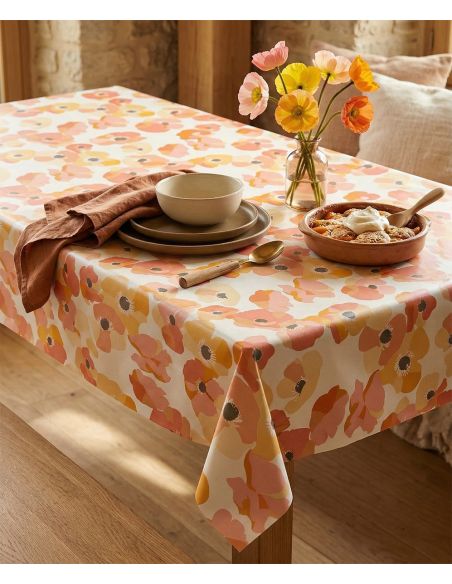 Nappe toile cirée Captain Cook Keshi - Corail