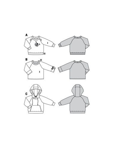 Kapuzenpullover-Schnittmuster - Burda 9308