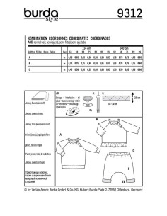 T-Shirt- und elastische Hosenmuster - Burda 9312 2