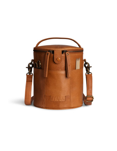 Sac de rangement en cuir pour le tricot Muud Saturn édition limitée - Whisky