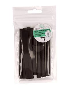 Lot de 10 gaines thermorétractable pour extrémité de cordon - Noir 2