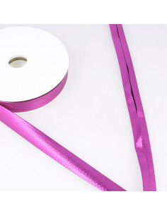 Lamé-Schrägband metallisiert - Fuchsia