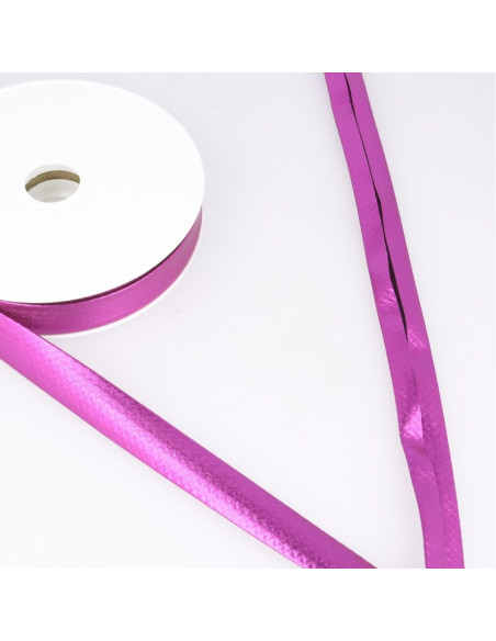 Lamé-Schrägband metallisiert - Fuchsia
