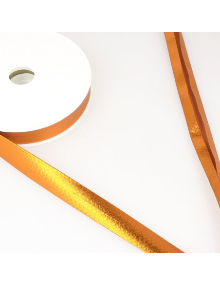Metallisiertes Schrägband - Orange