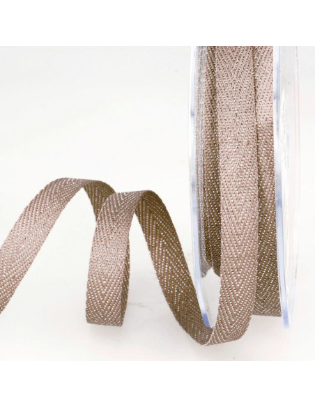 Metallisiertes Köperband - Beige