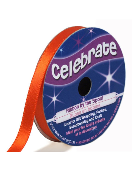 Satinband Celebrate orange - 6 mm x 6 Meter